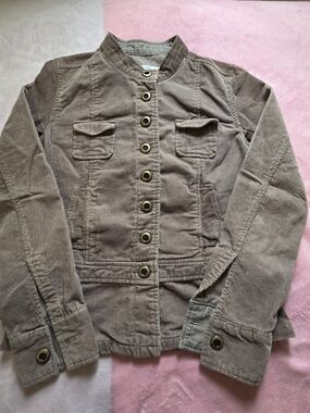 Papaya Taupe Corduroy Button-Up Jacket